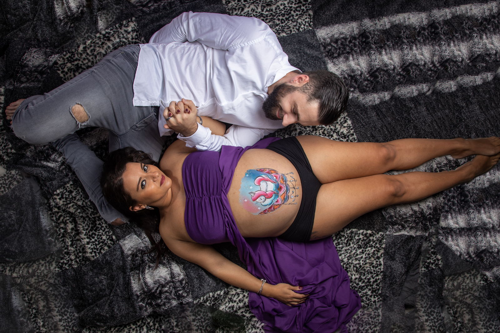Séance Photo Belly avec makeup Licorne