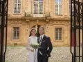 Reportage Photos de mariage : l'arriv&eacute;e &agrave; la mairie d'Aix-en-Provence des mari&eacute;s